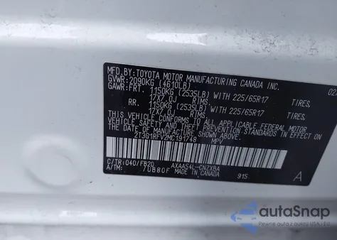 2021 Toyota Rav4 Le из США, поврежденный, VIN 2T3G1RFV2MC191748